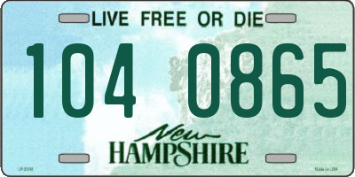 NH license plate 1040865