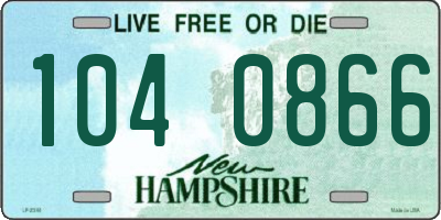NH license plate 1040866
