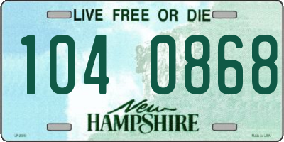 NH license plate 1040868
