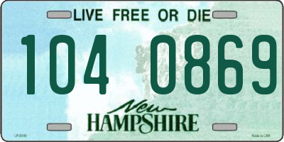 NH license plate 1040869