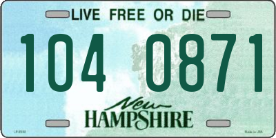 NH license plate 1040871