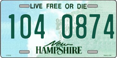 NH license plate 1040874