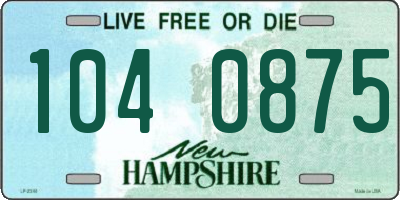 NH license plate 1040875