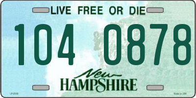 NH license plate 1040878