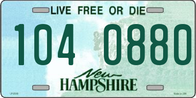 NH license plate 1040880