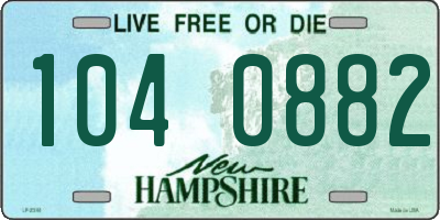 NH license plate 1040882