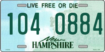 NH license plate 1040884