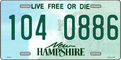 NH license plate 1040886