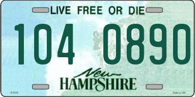 NH license plate 1040890