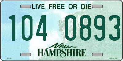 NH license plate 1040893