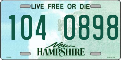 NH license plate 1040898