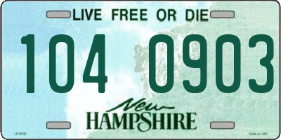 NH license plate 1040903