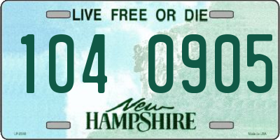 NH license plate 1040905