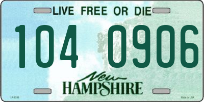 NH license plate 1040906