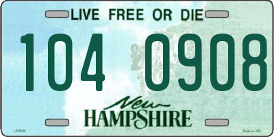 NH license plate 1040908