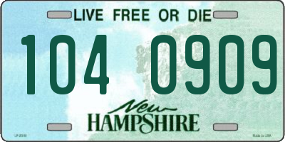 NH license plate 1040909