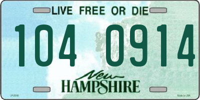 NH license plate 1040914