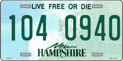 NH license plate 1040940