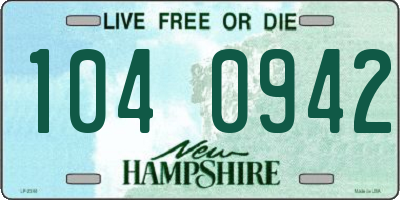 NH license plate 1040942