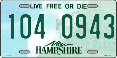 NH license plate 1040943