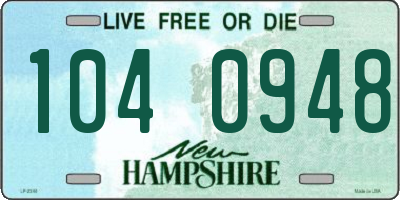 NH license plate 1040948