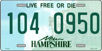 NH license plate 1040950