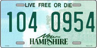 NH license plate 1040954