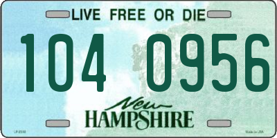 NH license plate 1040956