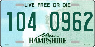 NH license plate 1040962