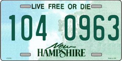 NH license plate 1040963