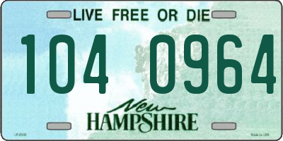 NH license plate 1040964