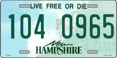NH license plate 1040965