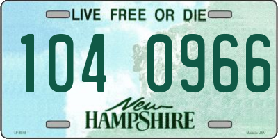 NH license plate 1040966