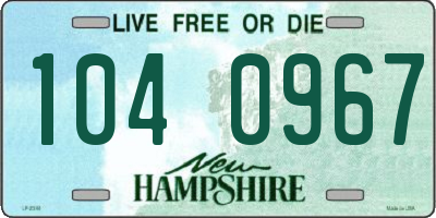 NH license plate 1040967
