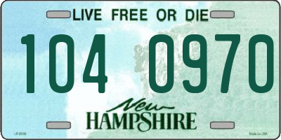 NH license plate 1040970