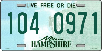 NH license plate 1040971