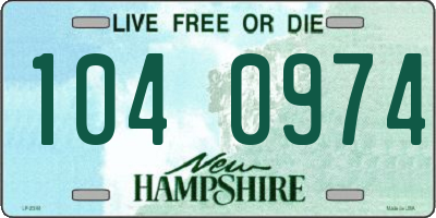 NH license plate 1040974