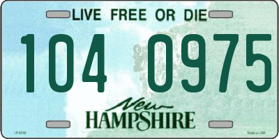 NH license plate 1040975