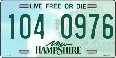 NH license plate 1040976