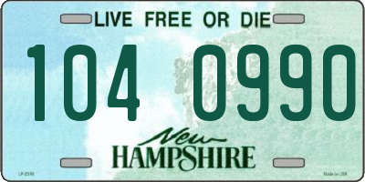 NH license plate 1040990