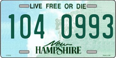 NH license plate 1040993