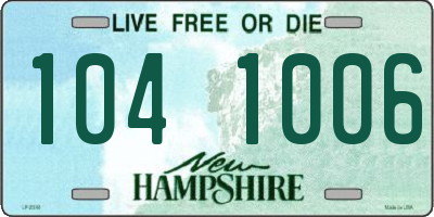 NH license plate 1041006