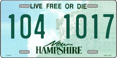 NH license plate 1041017