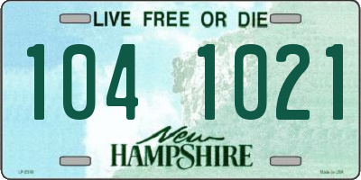 NH license plate 1041021