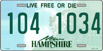 NH license plate 1041034