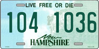 NH license plate 1041036