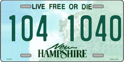 NH license plate 1041040