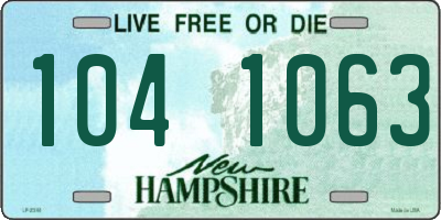 NH license plate 1041063