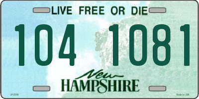 NH license plate 1041081