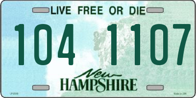 NH license plate 1041107